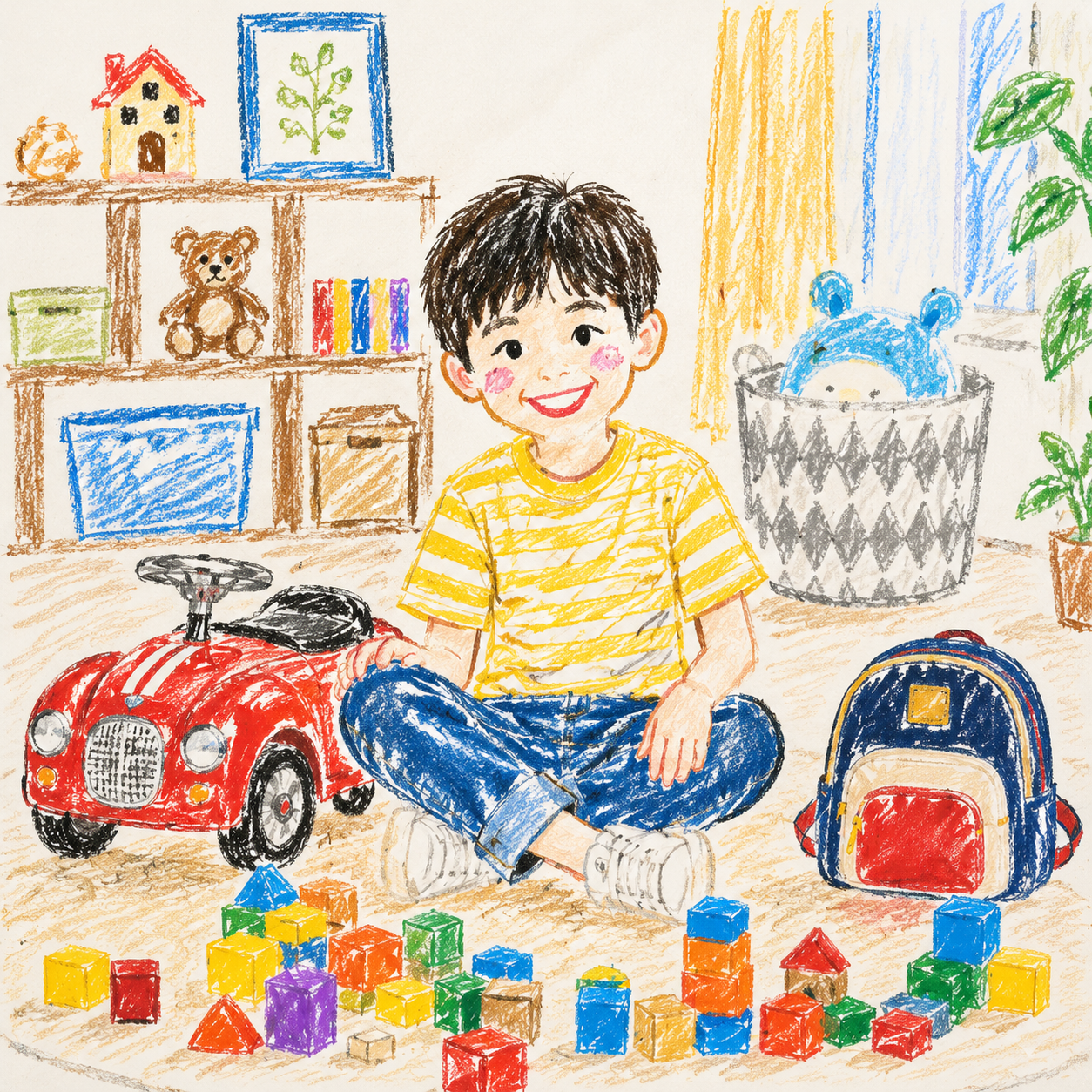 Kids Crayon Doodle style example