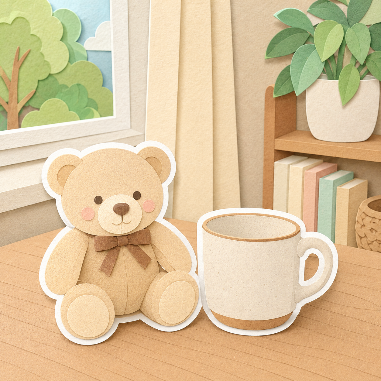 3d Cartoon Paper Cut style example