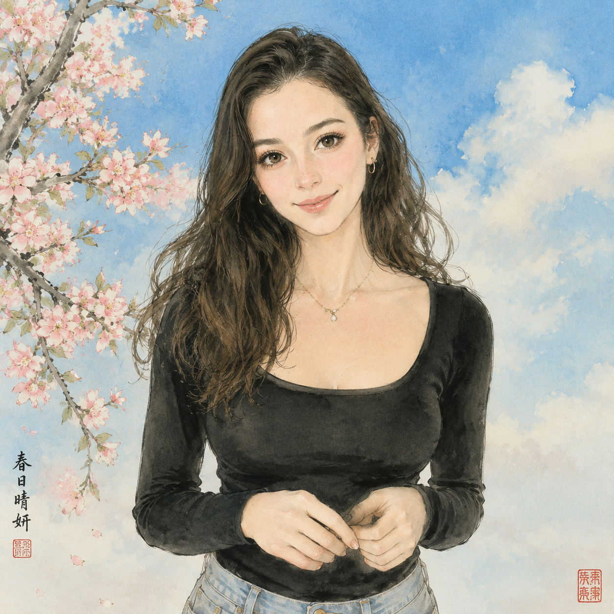 Chinese Gongbi Figure style example