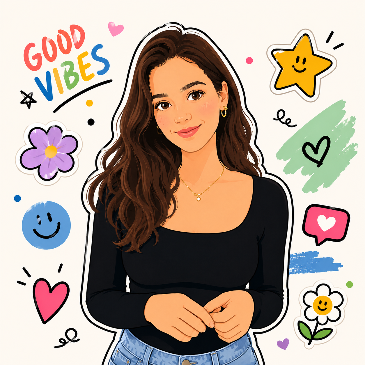 Flat Cute Illustration style example