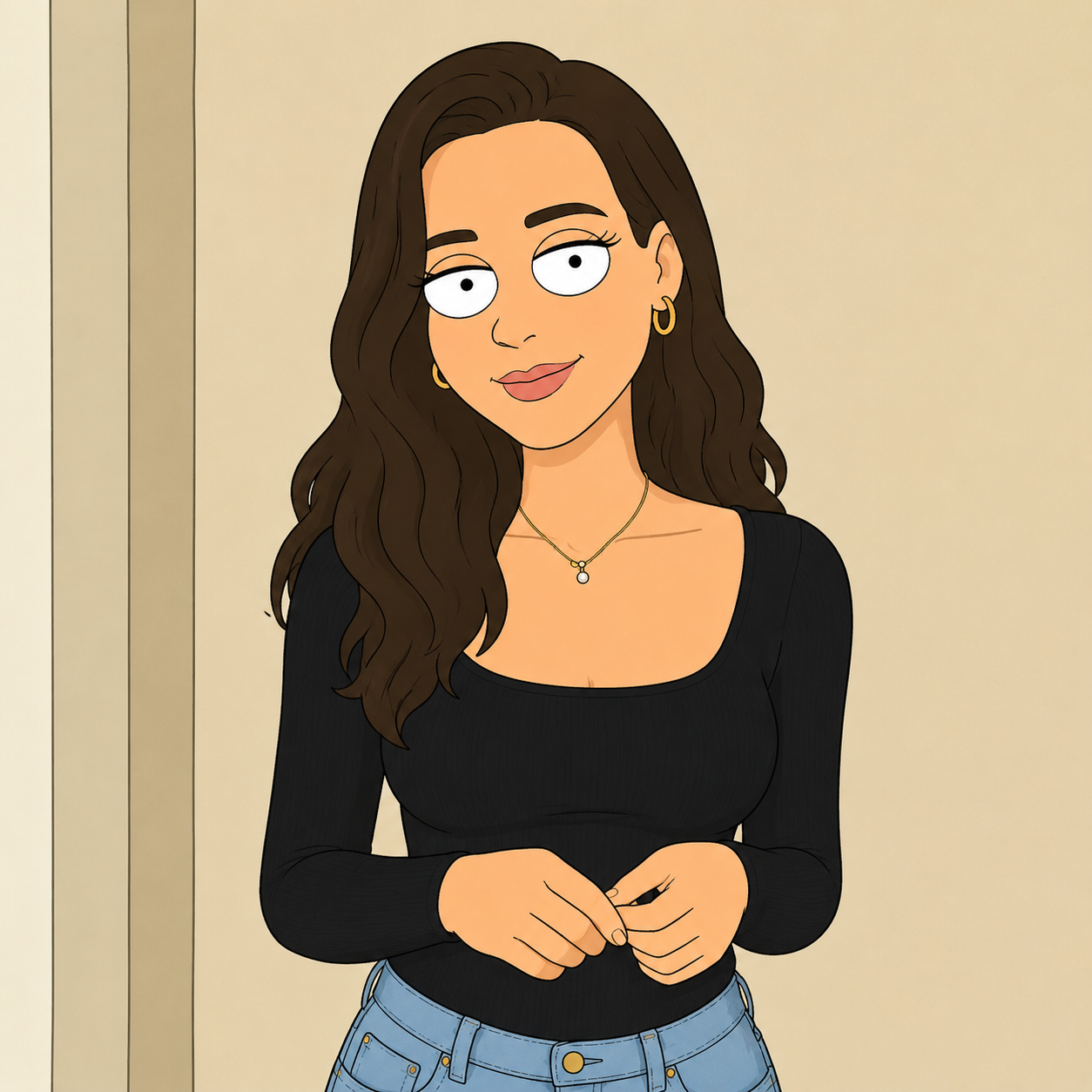 Satirical Family Cartoon style example