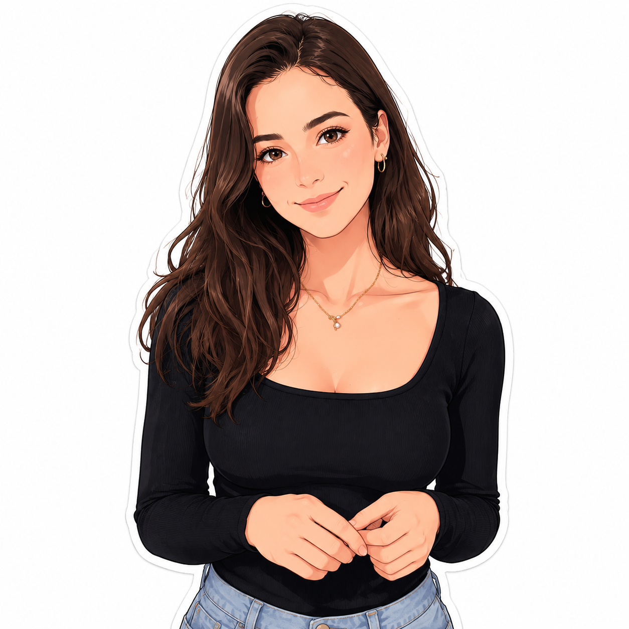 White Background Korean Comic style example