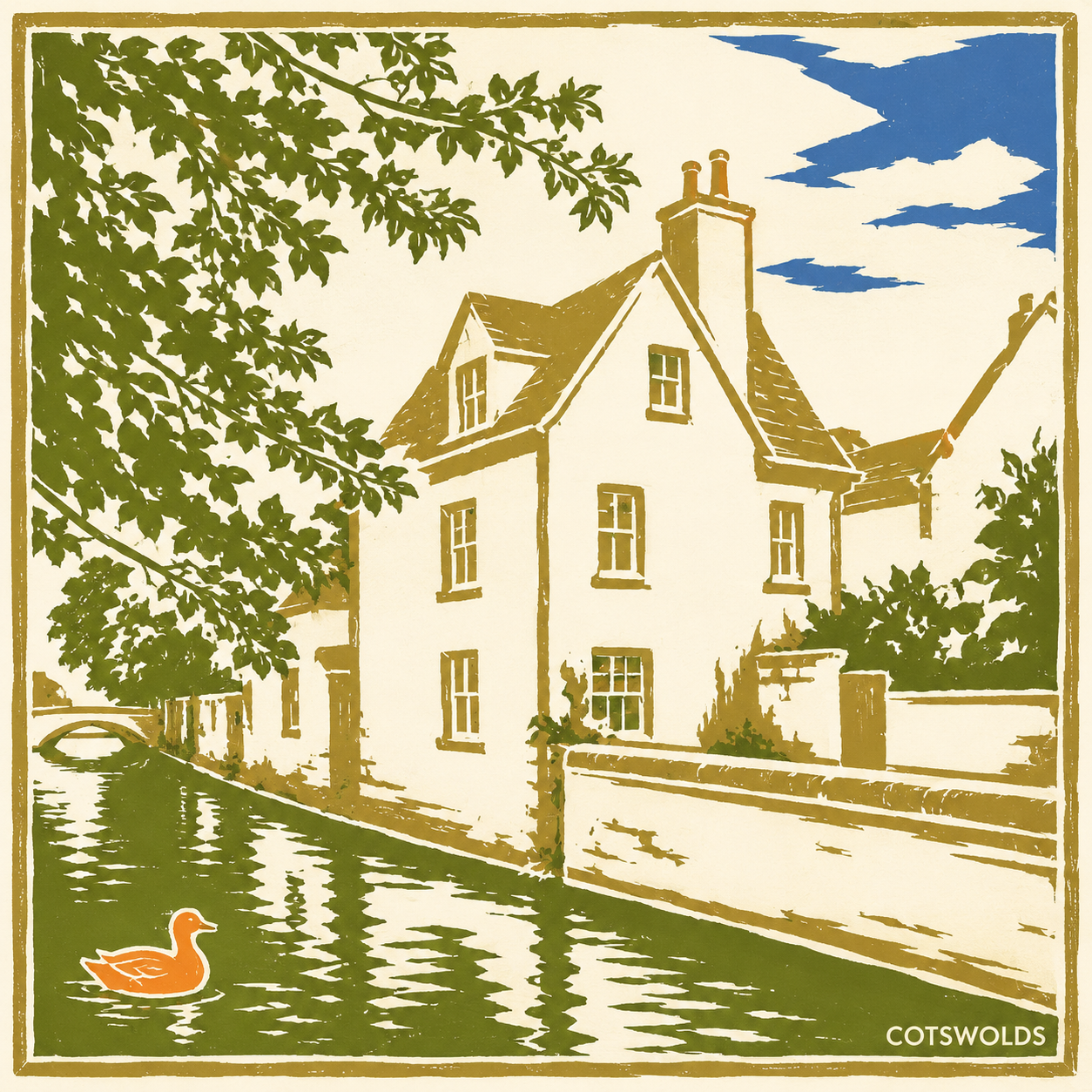 Woodblock Print style example